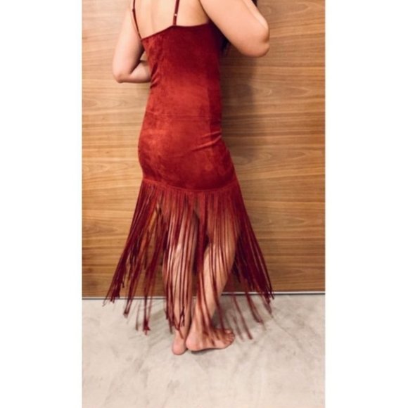 Chelsea & Violet Boho Faux Suede Maxi Dress XS - Picture 3 of 8